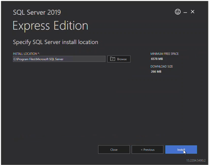 Sql express ssms installation